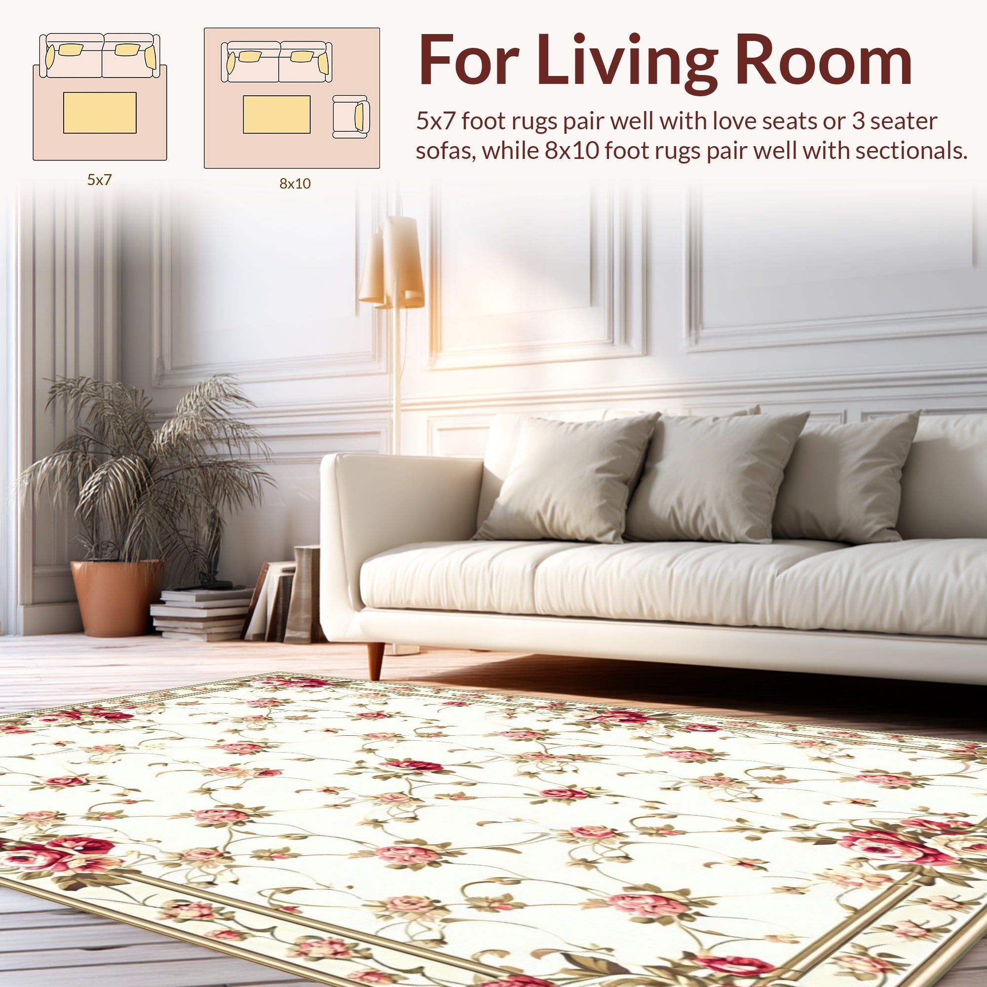 Classic Floral Vine Pattern Rug