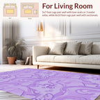 Lavender Swirl Butterfly Pattern Rug