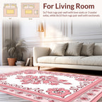Pink Floral Symmetry Decorative Rug