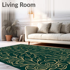 Emerald Botanical Vine Frame Rug