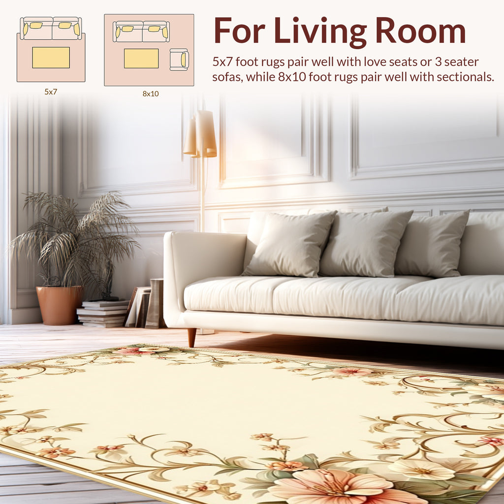Vintage Floral Swirls Rug