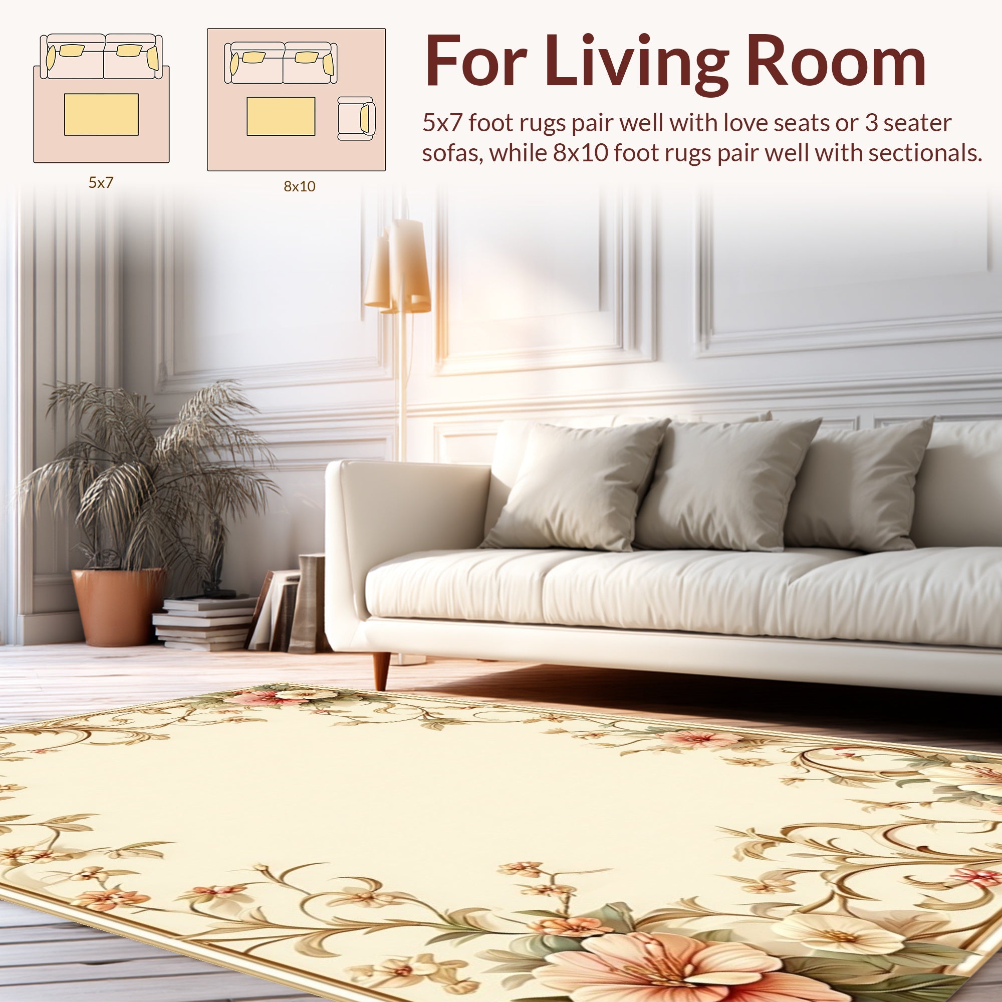 Vintage Floral Swirls Rug