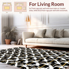 Black Gold Geometric Abstract Pattern Rug