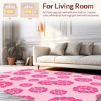 Pink Floral Swirl Pattern Rug