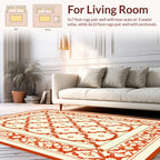 Classic Floral Vine Border Pattern Rug