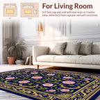 Ornate Rose Garden Floral Design Rug