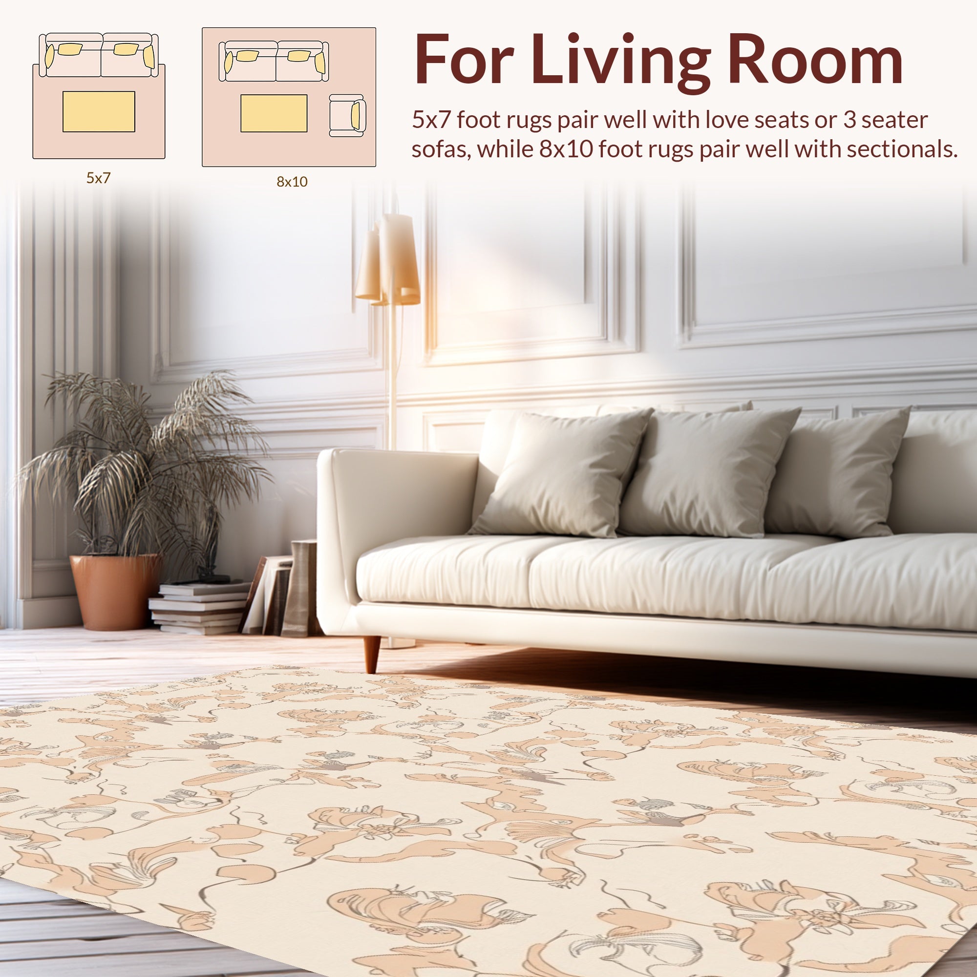 Abstract Organic Art Deco Swirls Rug
