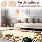 Ornate Insect Floral Vine Design Rug