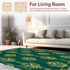 Elegant Yellow Floral Art Deco Pattern Rug