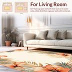 Coral Hawaiian Hibiscus Floral Arrangement Rug