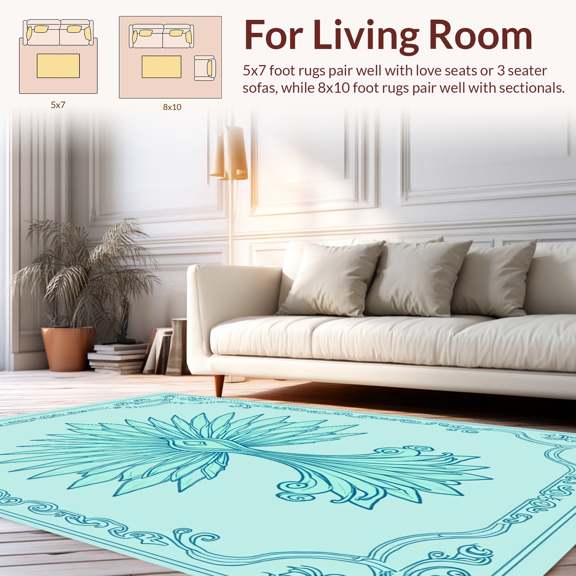 Art Nouveau Floral Peacock Rug