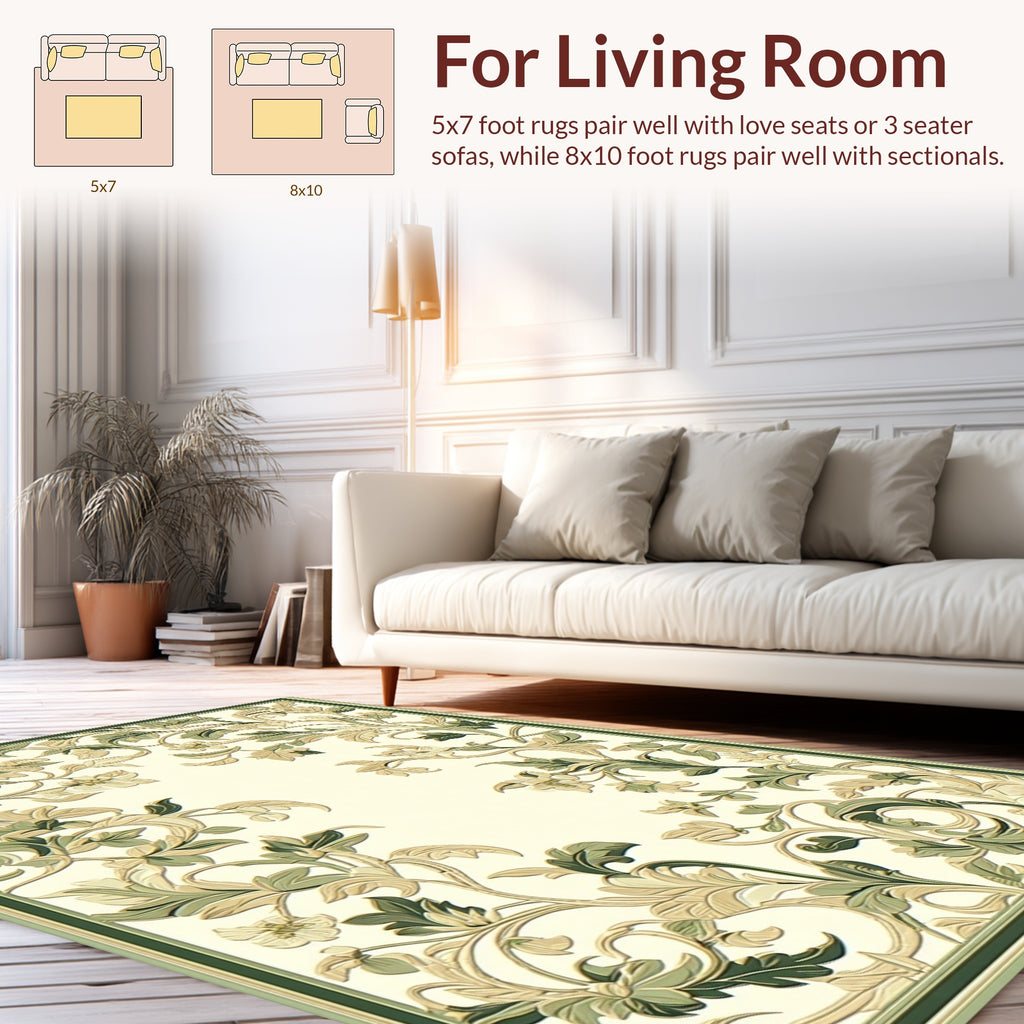 Ornate Floral Vine Pattern Rug