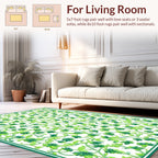 Lush Green Floral Vine Pattern Rug
