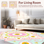 Floral Mandala Inspired Pastel Design Rug
