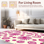 Charming Pink Flower Swirl Pattern Rug