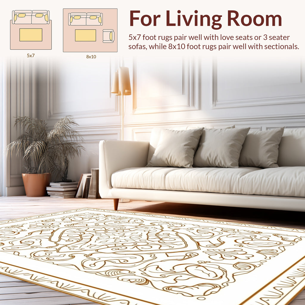 Ornate Floral Symmetry Design Rug