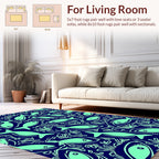 Aquatic Life Blue Pattern Rug