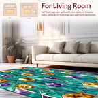 Glamorous Gemstone Art Nouveau Rug