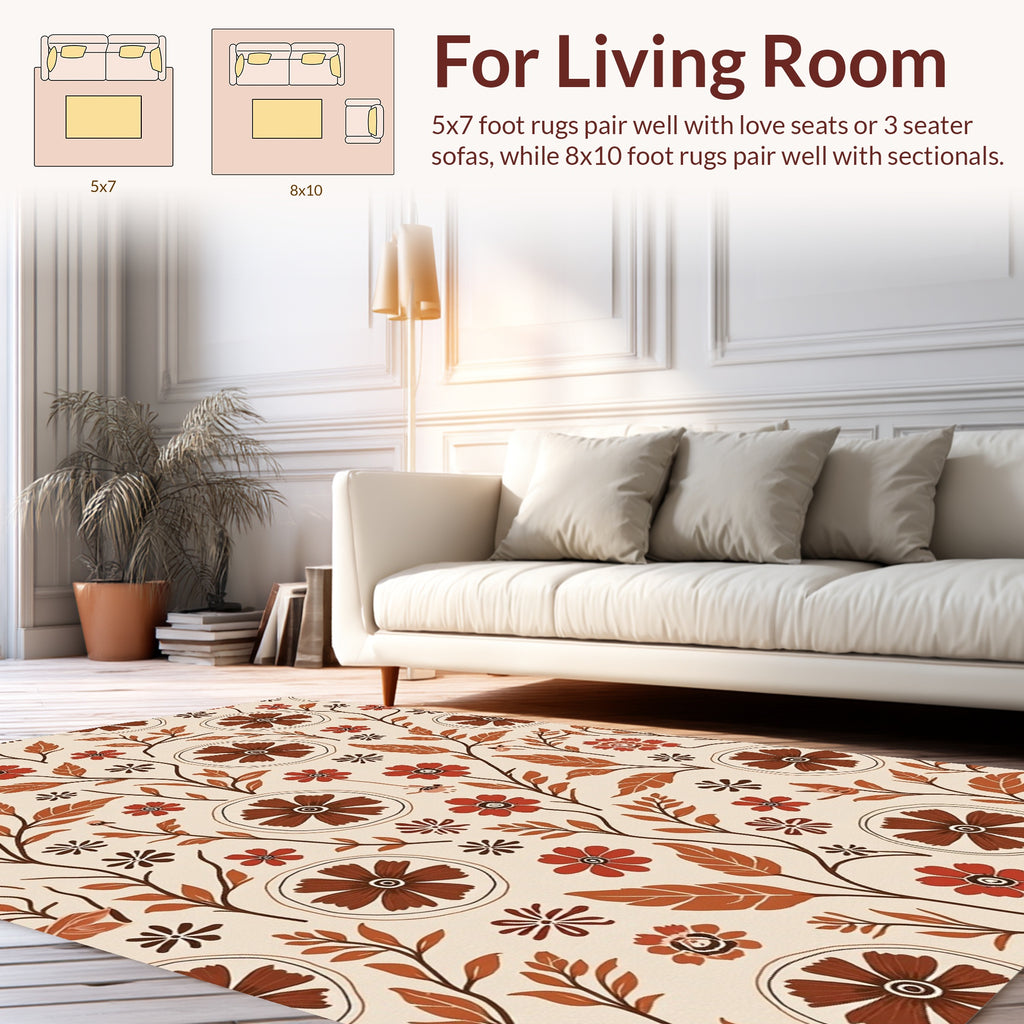 Floral Branch With 2 Tones Rug