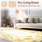 Elegant Cream Floral Swirls Design Rug