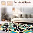 Abstract Organic Shape Checkerboard Rug