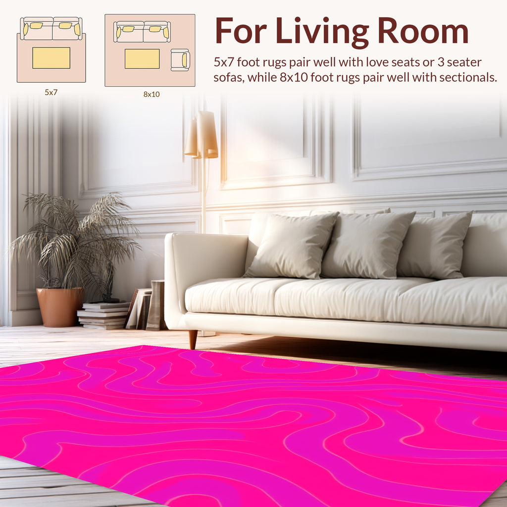 Vibrant Pink Swirl Pattern Rug