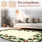 Holly Berry Vine Border Design Rug