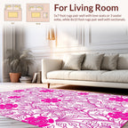 Bold Pink Floral Vine Design Rug