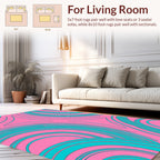 Pastel Pink Aqua Swirl Pattern Rug