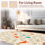 Whimsical Owls 2 Foxes Nature Pattern Rug