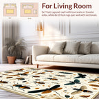Insect Pattern With Botanical Accents Rug