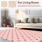 Red Floral Lattice Patterned Rug