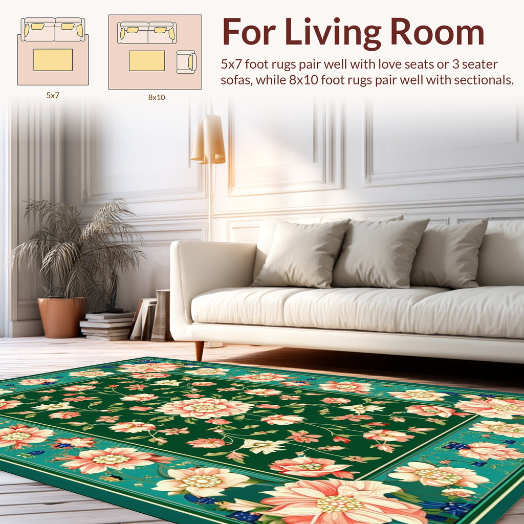 Floral Vine Decorative Pattern Rug
