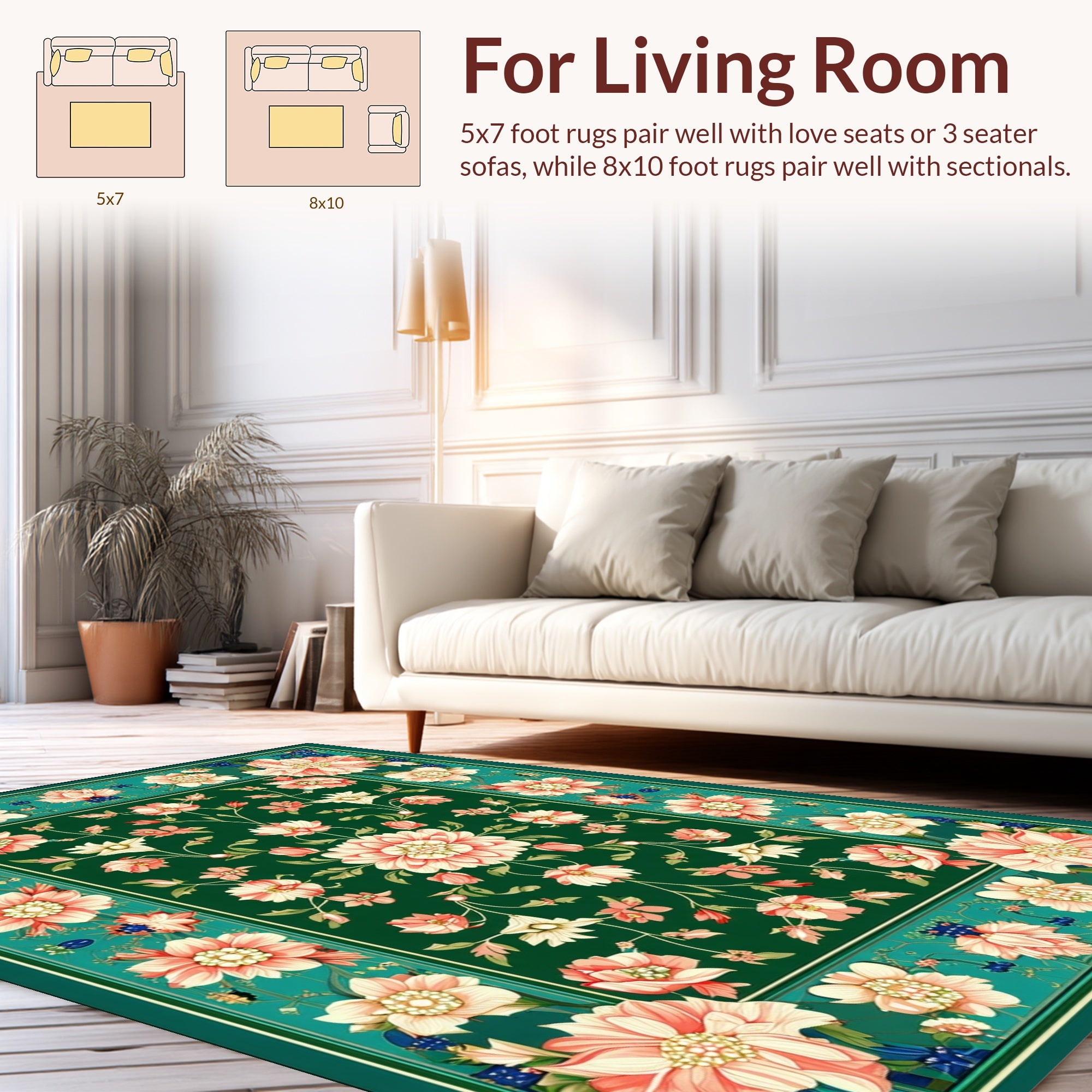 Floral Vine Decorative Pattern Rug