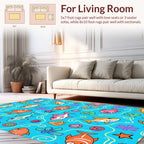 Whimsical Fish Sea Life Pattern Rug