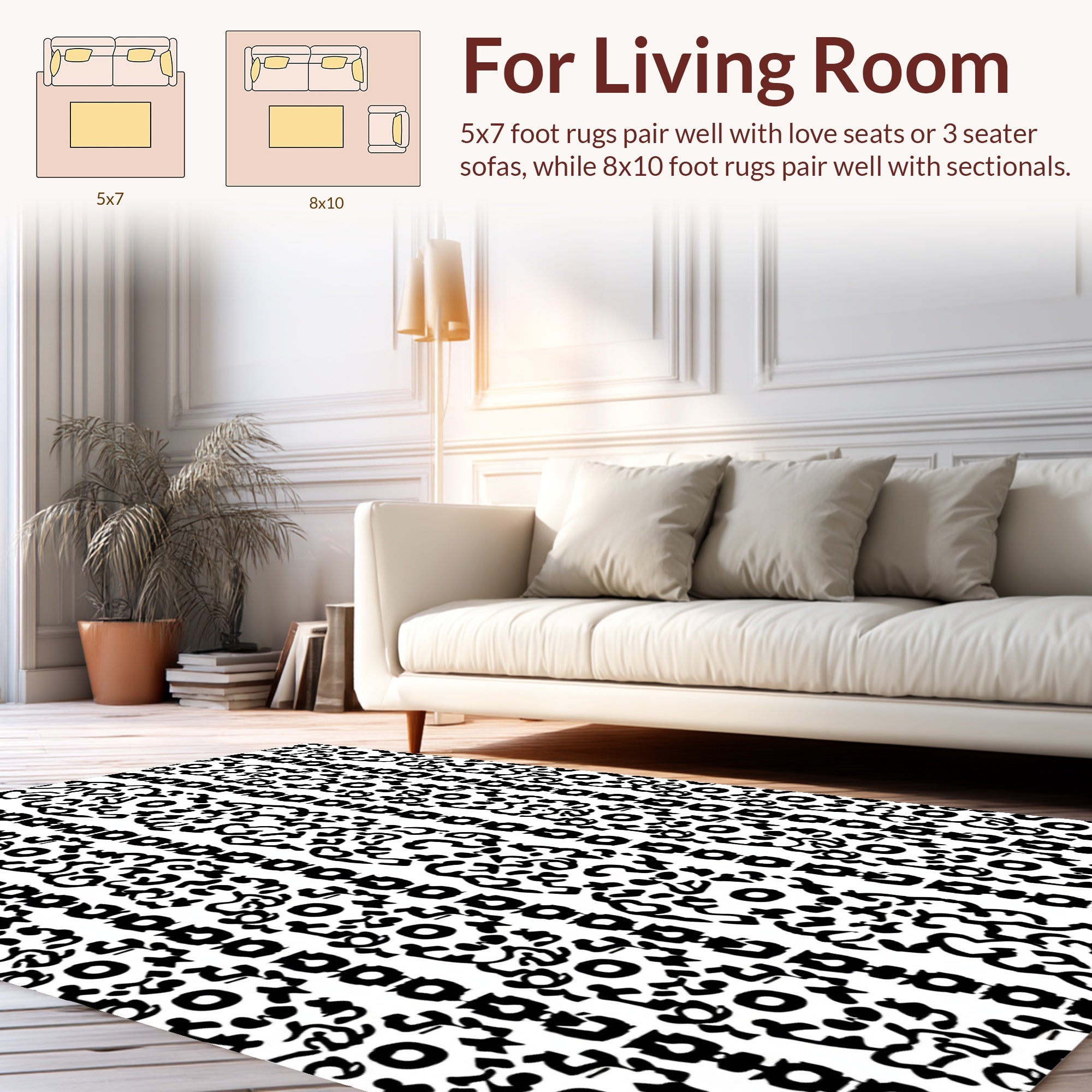 Bold Abstract Stripe Black and White Rug