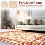 Elegant Floral Scroll Pattern Rug