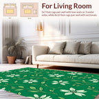 Green Floral Vines Pattern Rug