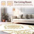 Golden Floral Medallion Pattern Rug