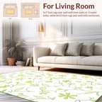Delicate Green Floral Vine Pattern Rug