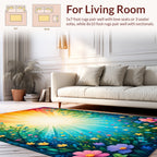 Vibrant Sunburst Floral Meadow Design Rug