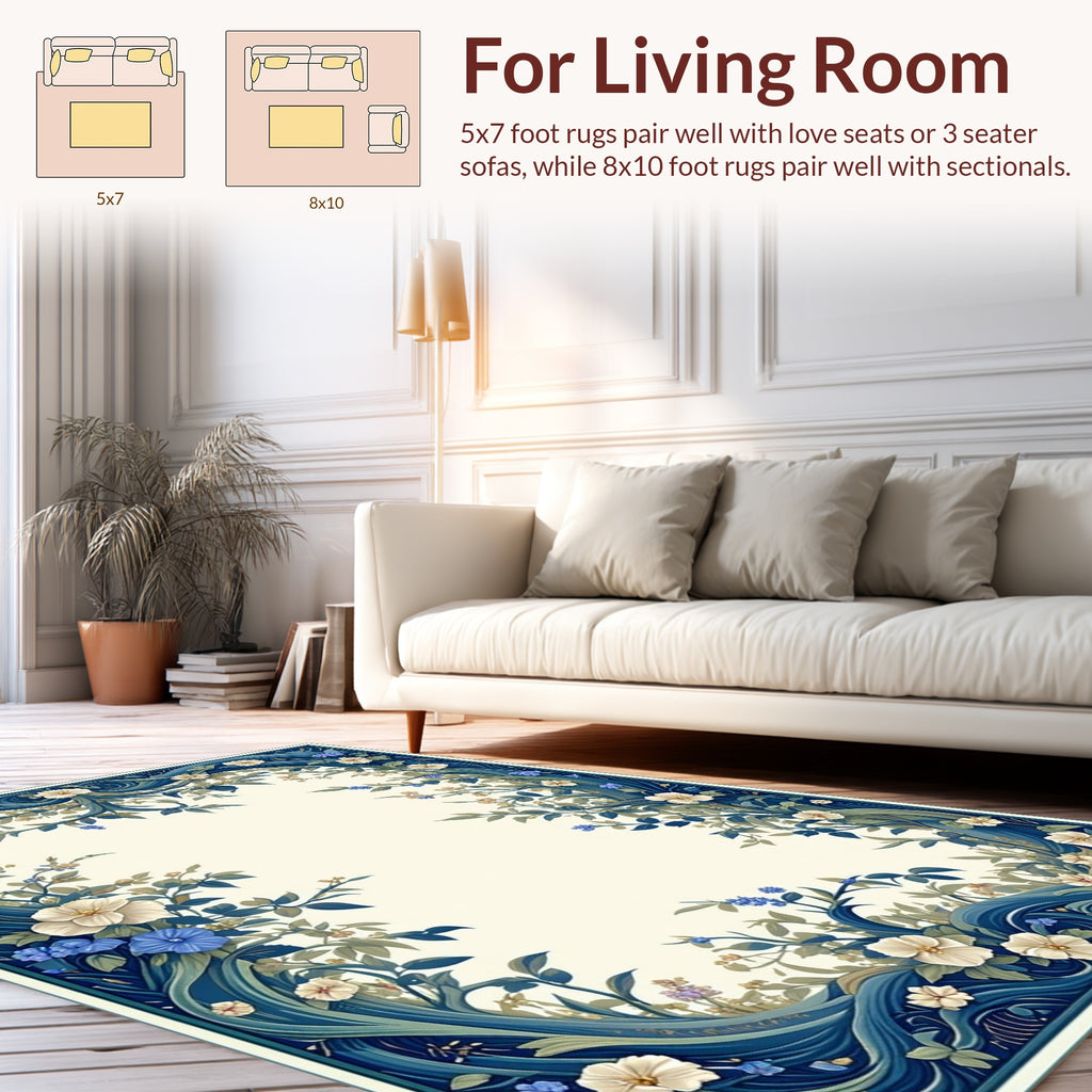 Whimsical Floral Vine Design Rug