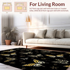 Golden Butterfly Art Deco Pattern Rug