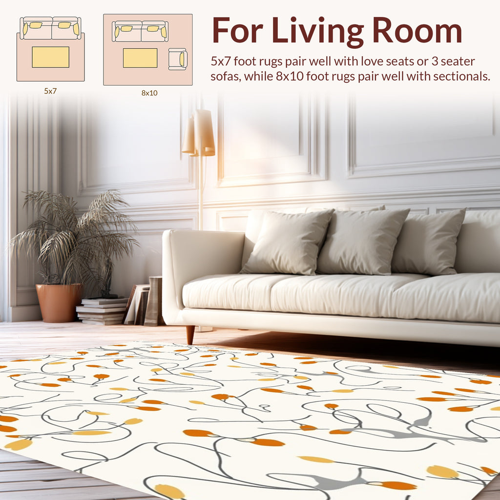 Modern Floral Vine Pattern Rug