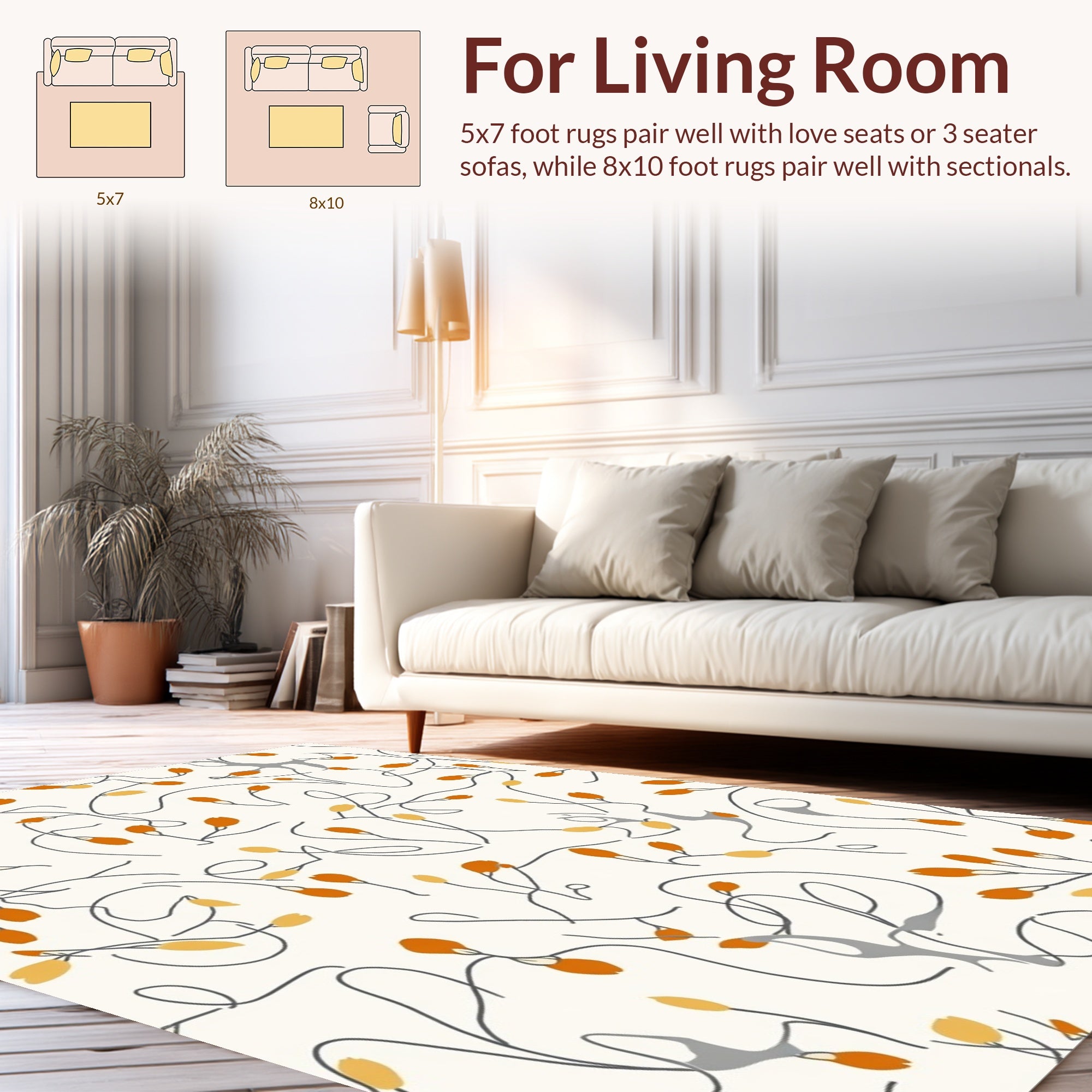 Modern Floral Vine Pattern Rug