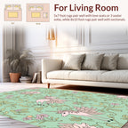 Pink Unicorn Floral Vine Pattern Rug
