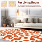 Red Starburst Scattered Abstract Pattern Rug