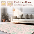 Soft Pink Floral Vine Pattern Rug
