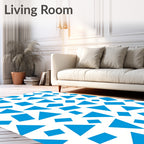 Bright Blue Geometric Shapes Assemblage Rug