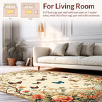 Floral Butterfly Garland Pattern Rug